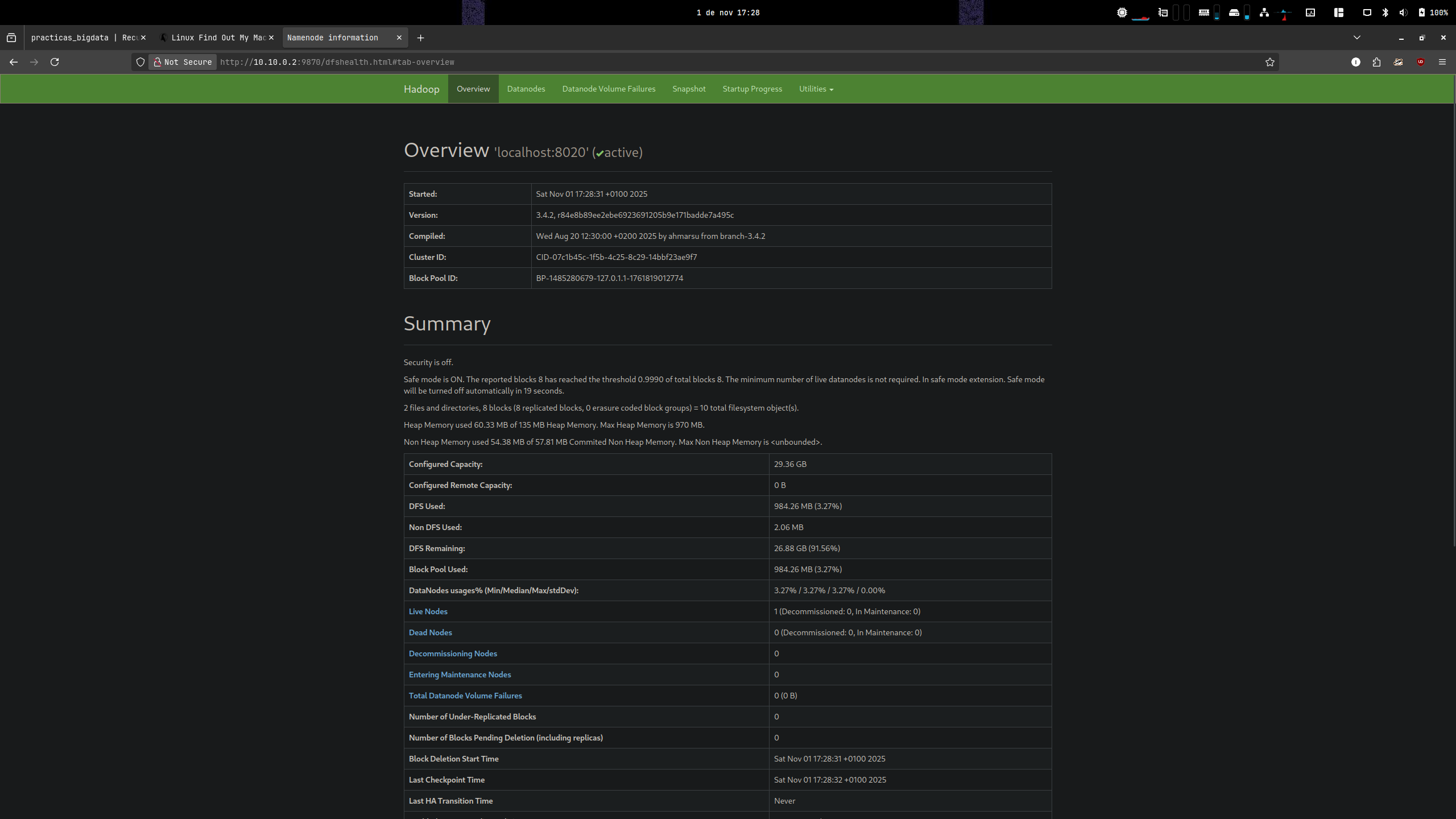 Prueba de funcionamiento en web